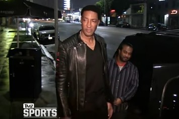 Scottie Pippen gives the side eye to the paparazzi.