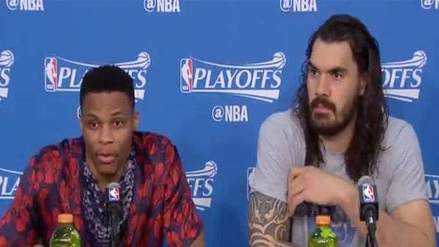 Thunder star Russell Westbrook interrupted a reporter's question about his team's play with a great rant. 