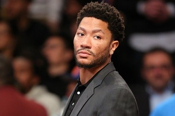 Derrick Rose looks on during a recent Knicks game.