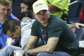 Chad Kelly attends an Ole Miss basketball game.