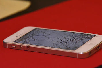 A cracked iPhone.