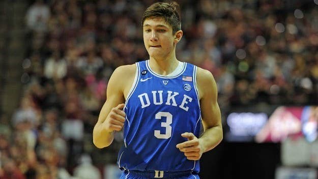 Duke guard Grayson Allen appeared to shove a Florida State coach on purpose while diving for a loose ball during a game on Tuesday night.