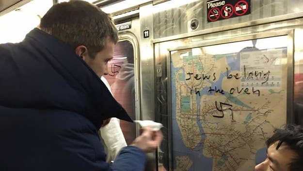 Big Apple subway commuters are using household products to counter hate crimes as the #TurnHateIntoLove hashtag gains momentum.