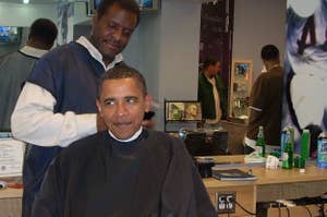 President Obama and his barber Zariff