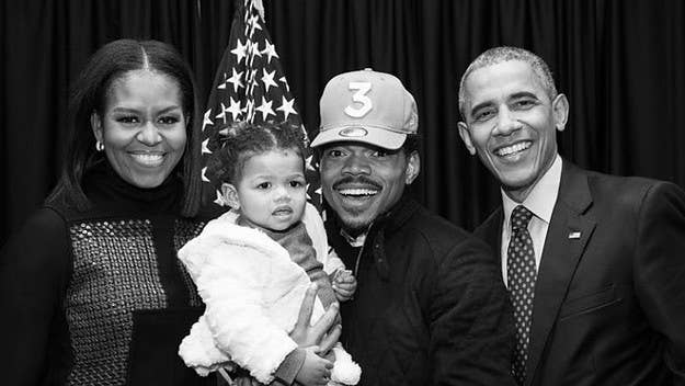 With no cameras allowed at President Obama's farewell party, Chance the Rapper provides all the A-list highlights.