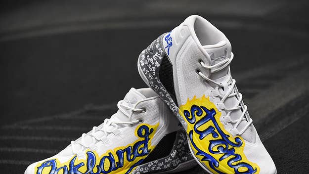 Proceeds from the sale of these Steph Curry Under Armour sneakers will benefit victims of the Oakland fire.
