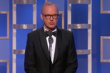 Micheal Keatons Messes Up at Golden Globes