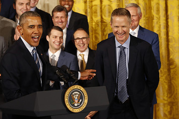 President Obama Steve Kerr White House Warriors NBA Champs