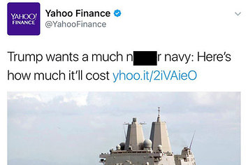 Yahoo Finance's Navy tweet (censored)