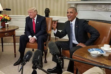 Barack Obama and Donald Trump at White House