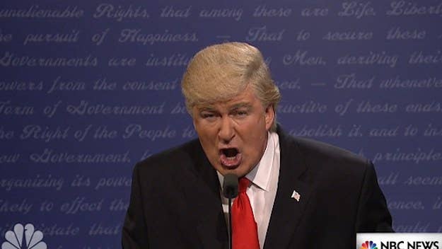 Alec Baldwin pokes fun at Trump and his brother in his final appearance as Trump in a debate spoof.