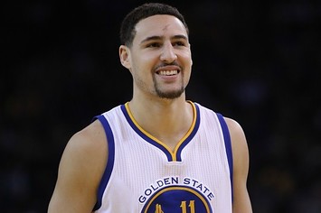 Klay Thompson during a game against the Celtics.