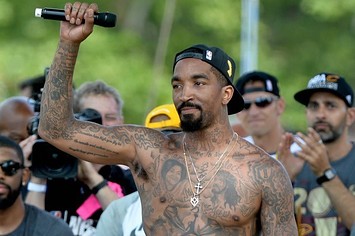 J.R. Smith at the Cavaliers' championship parade.