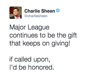 Charlie Sheen world series twitter