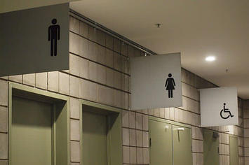 Bathroom signs.