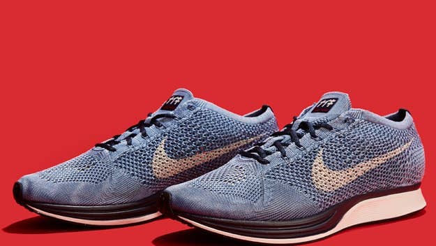 Nike hand-dyed a pair of Flyknit Racers in indigo to start the path to the 2020 Tokyo Olympics.