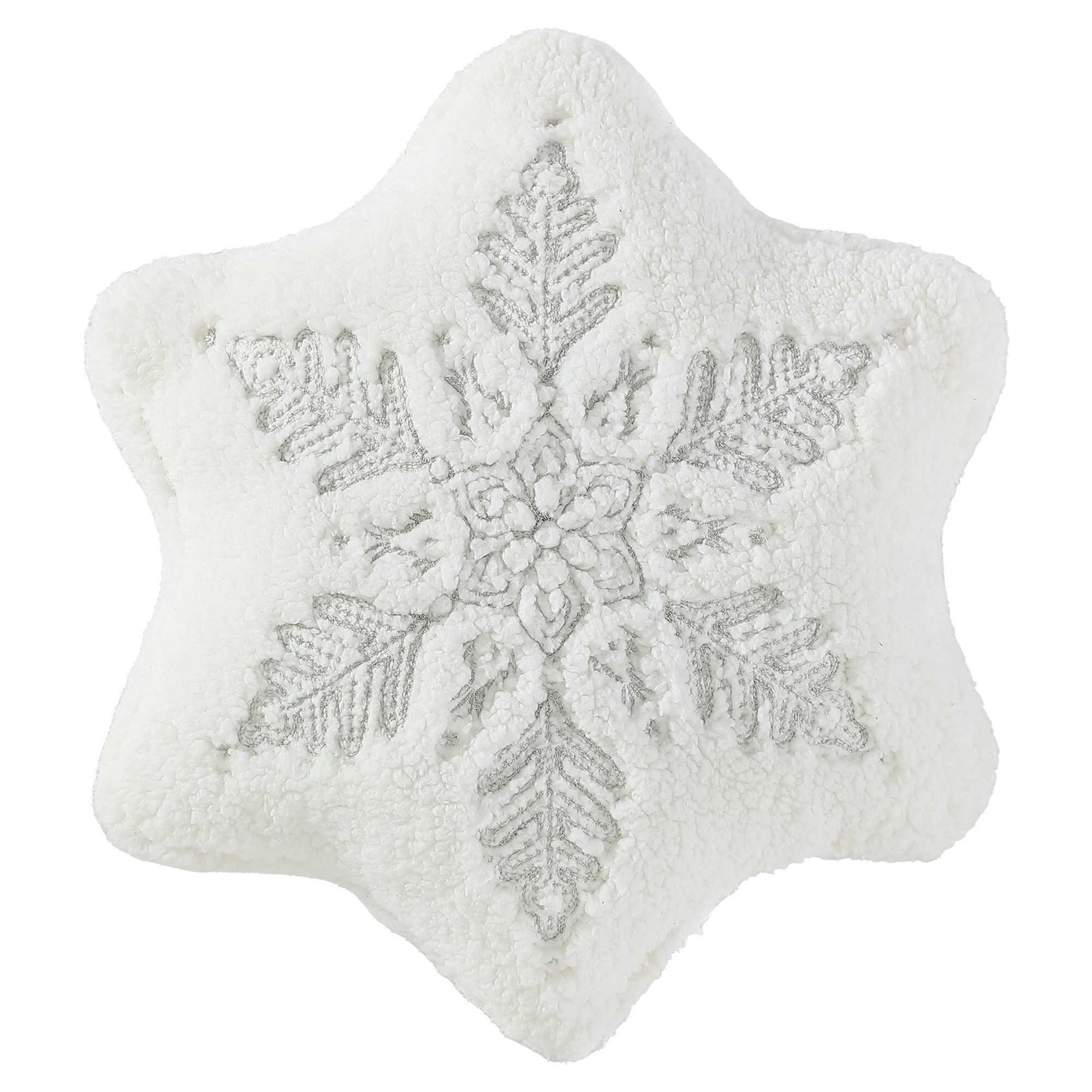 plush snowflake throw pillow
