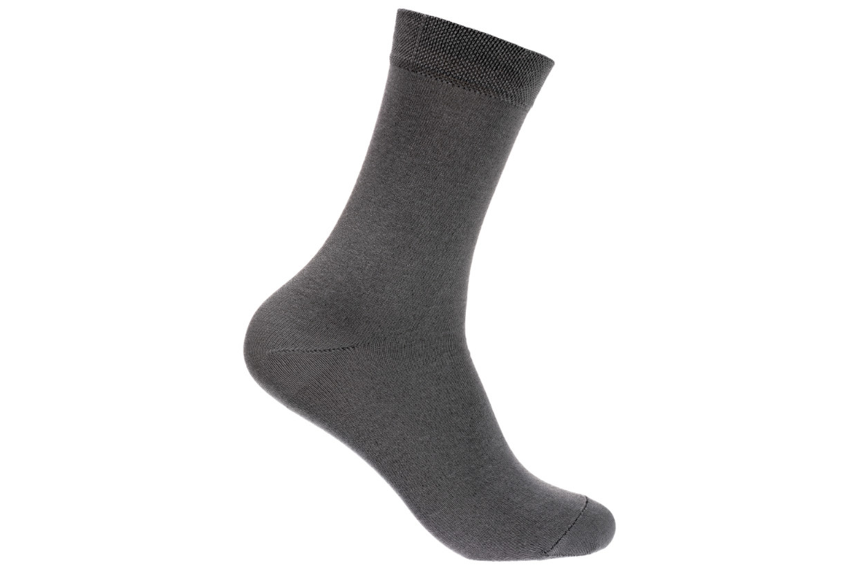 A foot with a sock on it