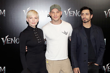 Actors Michelle Williams, Tom Hardy and Riz Ahmed attend the CinemaCon 2018 Gala.