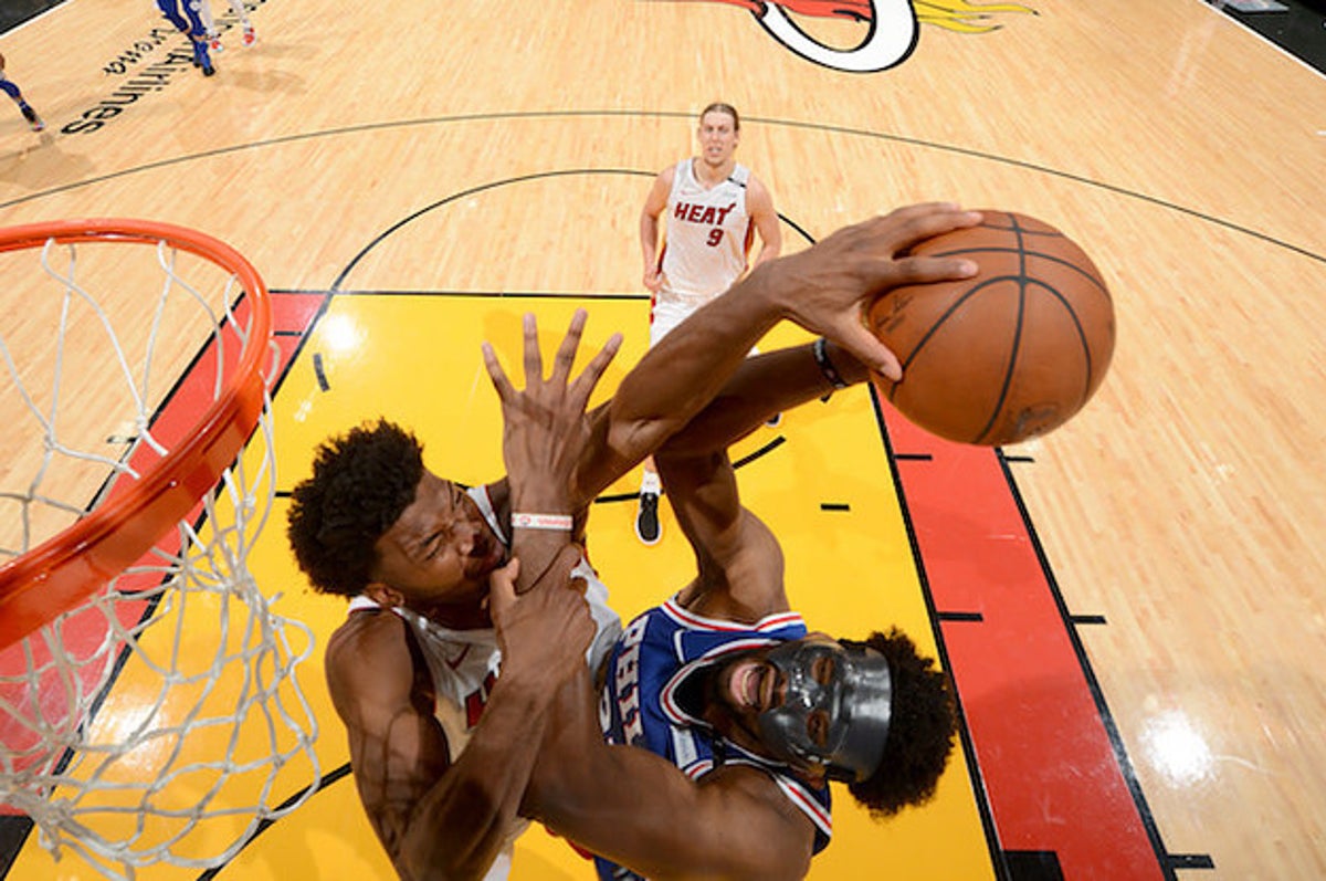Embiid laughs off Winslow breaking mask: 'I'm going to be a nightmare