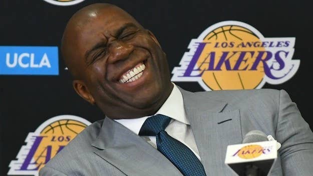 We never thought we would see the day where Magic Johnson would be wearing a Larry Bird mask, but…
