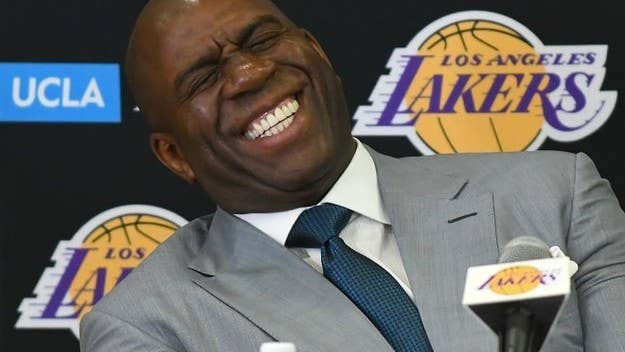 We never thought we would see the day where Magic Johnson would be wearing a Larry Bird mask, but…