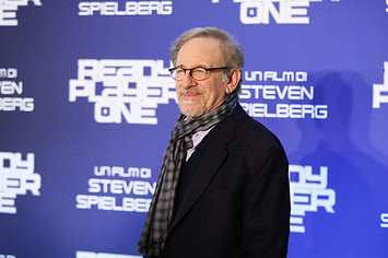 Director Steven Spielberg attends 'Ready Player One' photocall.