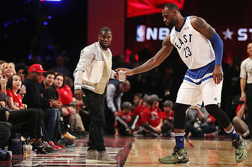 LeBron James and Kevin Hart Courtside