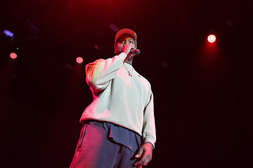 Kanye West onstage at adidas Creates 747 Warehouse St.
