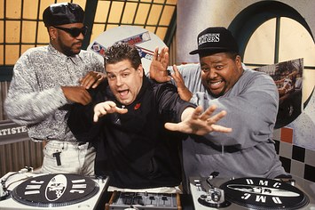 'Yo! MTV Raps' producer Ted Demme with hosts Ed Lover and Dr. Dré.