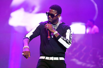 Gucci Mane performs during V 103 Live Pop Up Concert