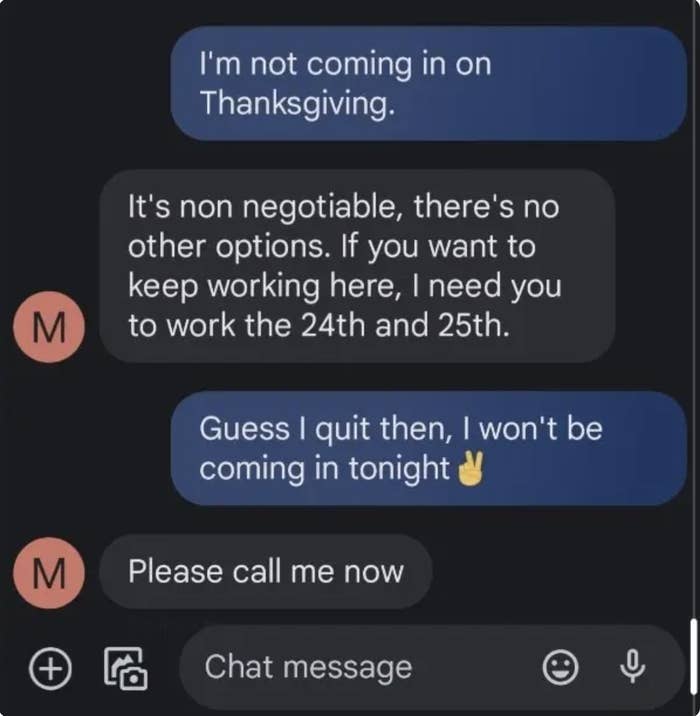 "Please call me now"