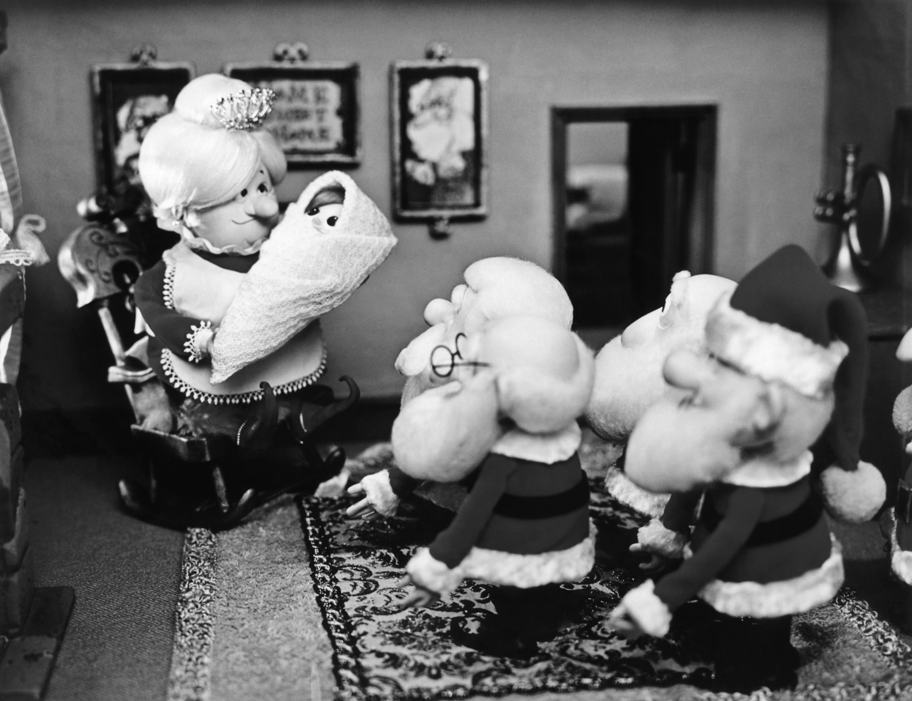 stop motion Santas and Mrs Claus