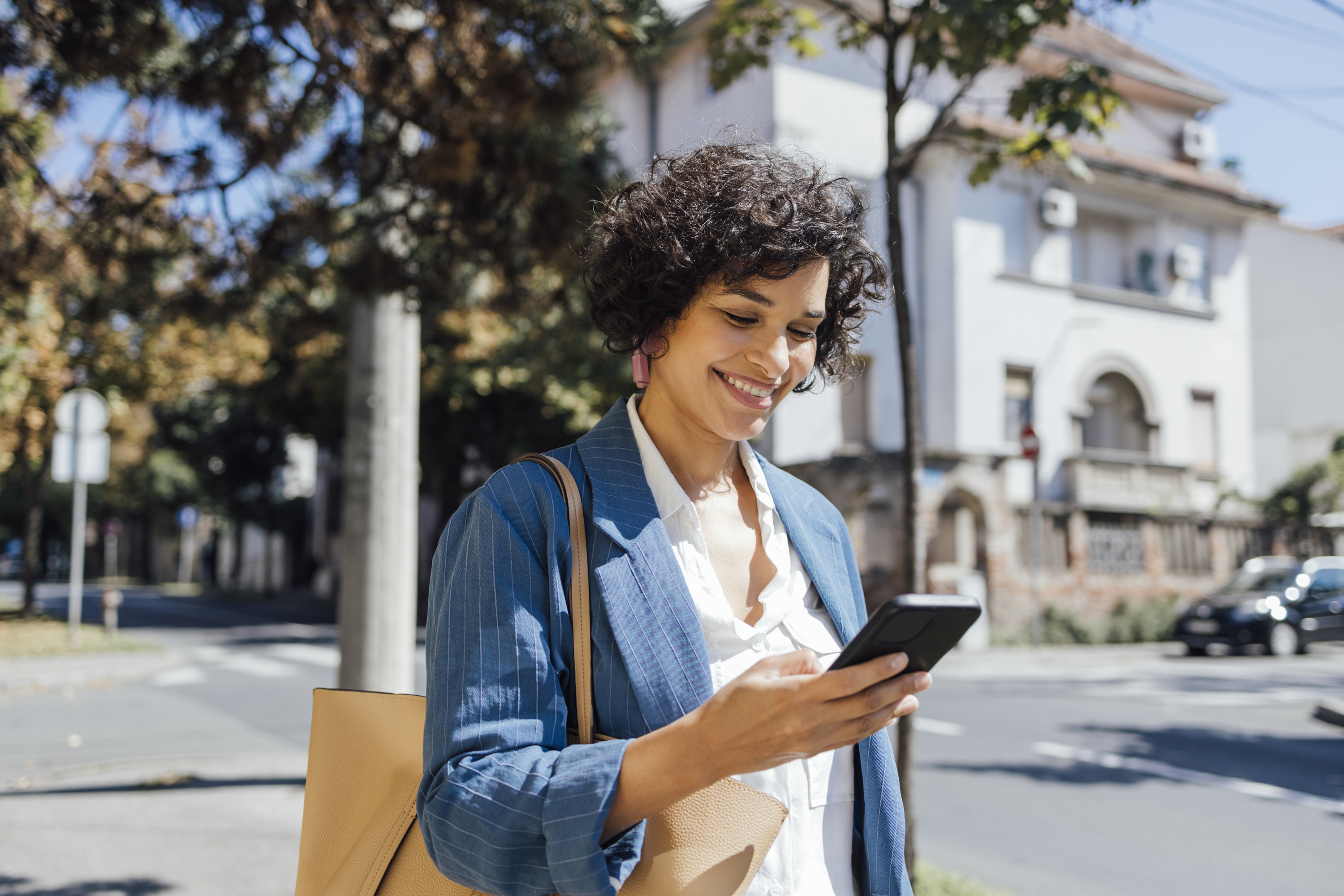 a woman on her phone