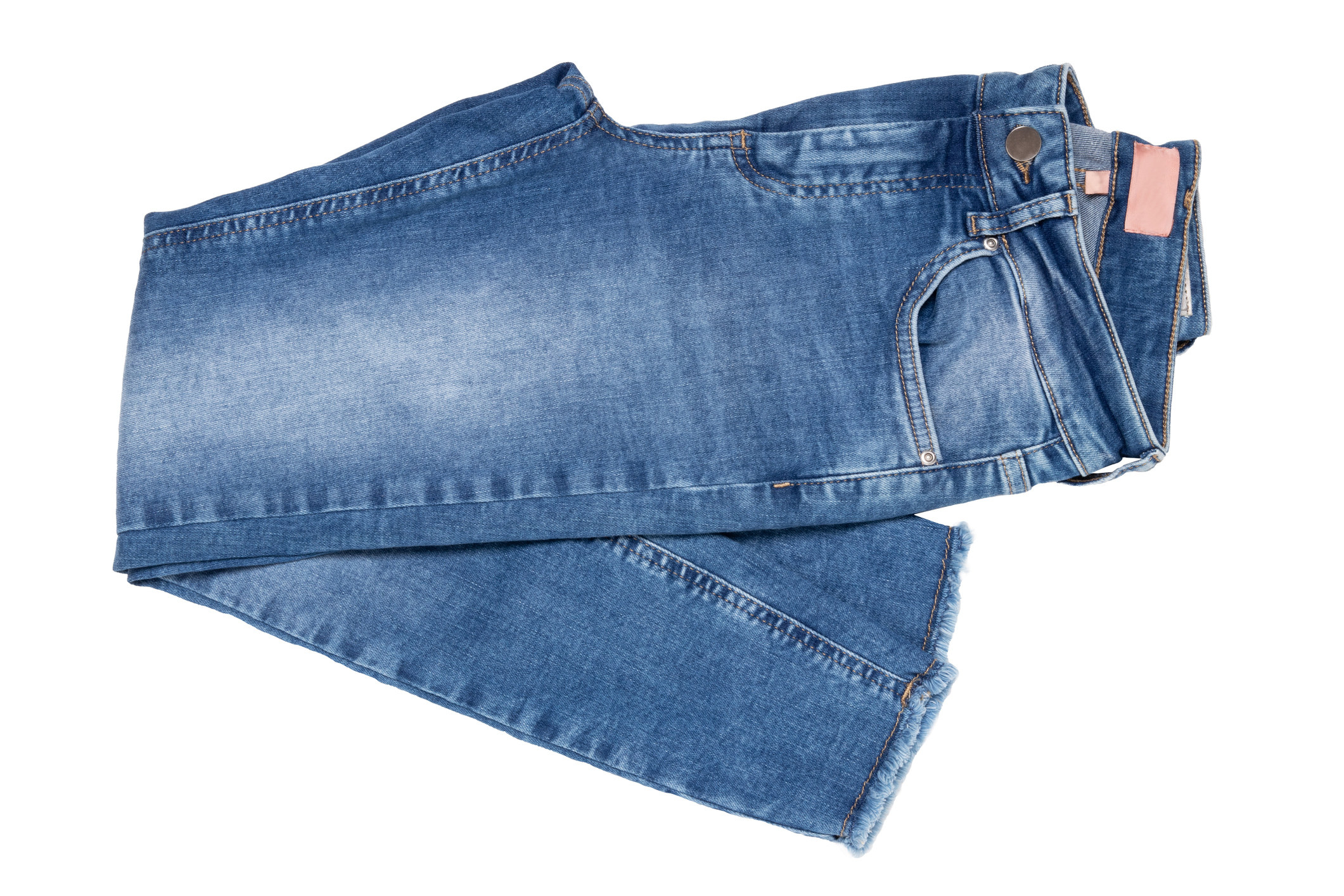 A pair of folded jeans