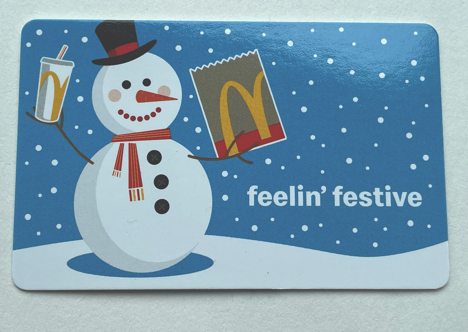McDonald&#x27;s gift card with a snowman