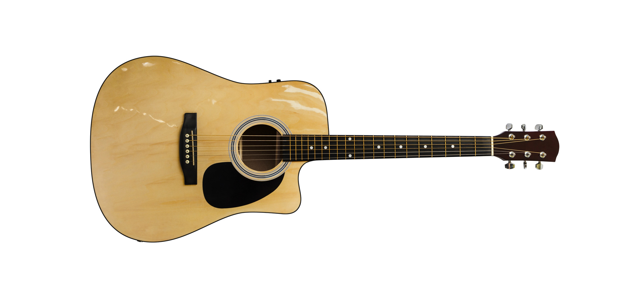 An acoustic guitar