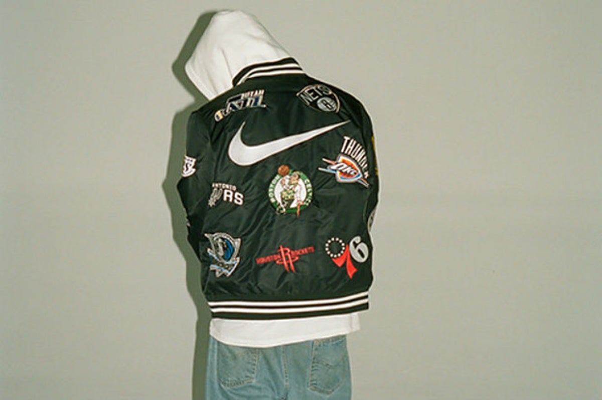 Supreme x Nike x NBA - Denim Warm Up Jacket Quick Look 