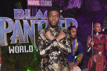 Chadwick Boseman at a 'Black Panther' premiere.