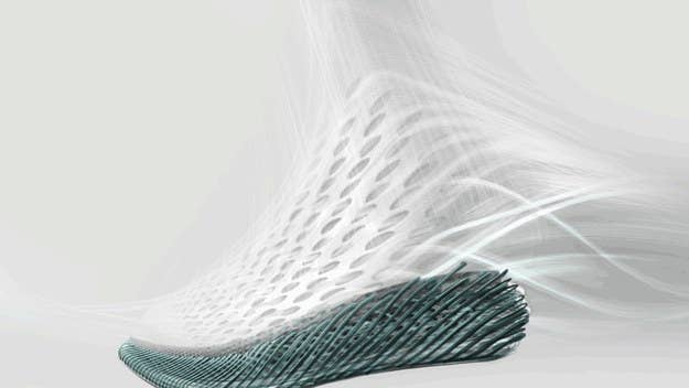 Shoe designer Brett Golliff designs a Nike basektball sneaker for the year 2048 that gives a view into what sneakers could look like in the future. From the integration of AI and on-demand 3D printing to revolutionary material that grows seamlessly into the show of your dreams, baskeball sneakers will never be the same