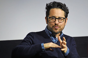 J.J. Abrams speaks on stage at a fan screening of 'The Cloverfield Paradox.'