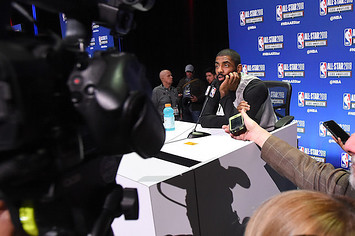 Kyrie Irving at an All Star Weekend press conference.