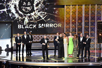 The 'Black Mirror' cast at the 2017 Emmy Awards.
