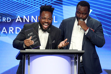 Stephen Glover and actor Brian Tyree Henry accept the award for 'Individual Achievement in Comedy.'