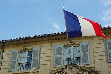 A French flag flying.