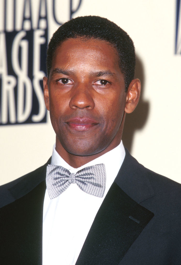 Close-up of Denzel in a bow tie