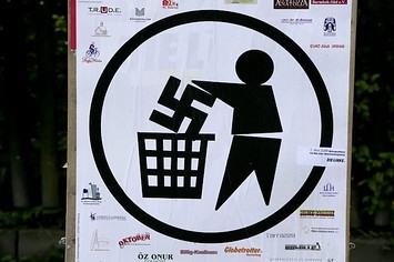 An anti nazism sign in Hamburg, Germany.