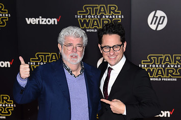 George Lucas and J.J. Abrams attend 'The Force Awakens' premiere