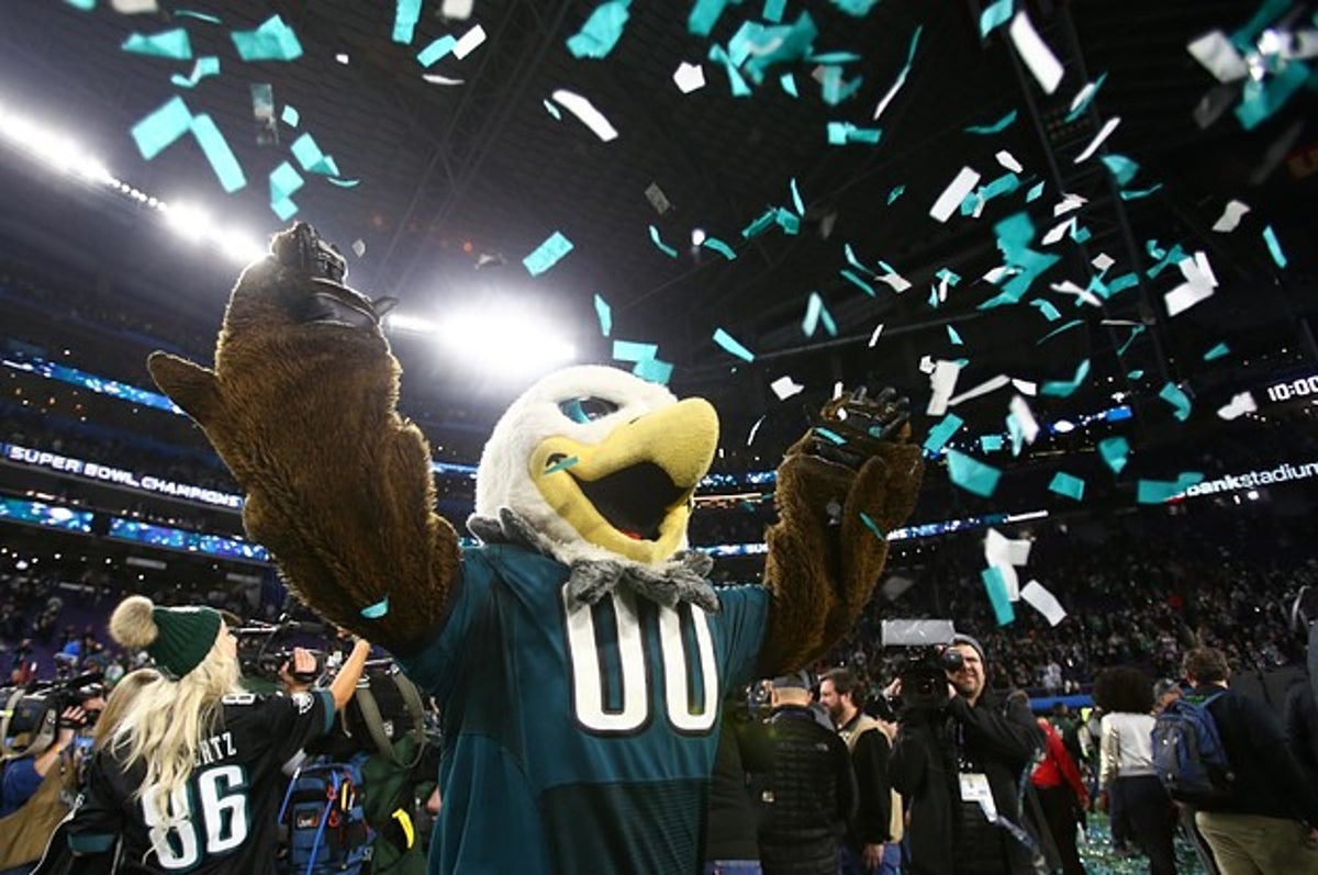 Eagles mascot Swoop during Philadelphia Eagles training camp at