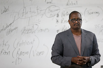 Matthew Knowles speaks to students during the Grammy Career Day at the Robert R. Shaw Center.
